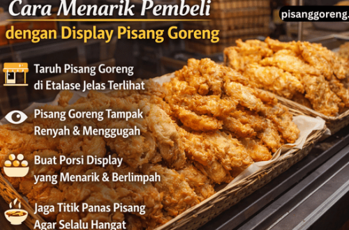 cara menarik pembeli dengan display pisang goreng